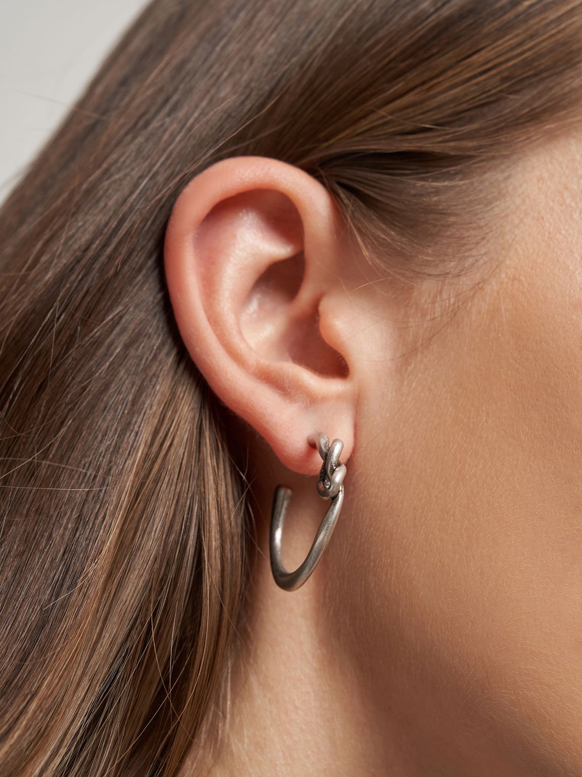 Swarovski® Crystal Embellished Heart Hoop Earrings, Silver, hi-res
