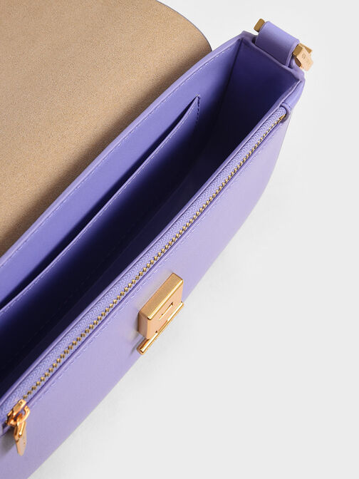 Koa Square Push-Lock Shoulder Bag, Lilac, hi-res