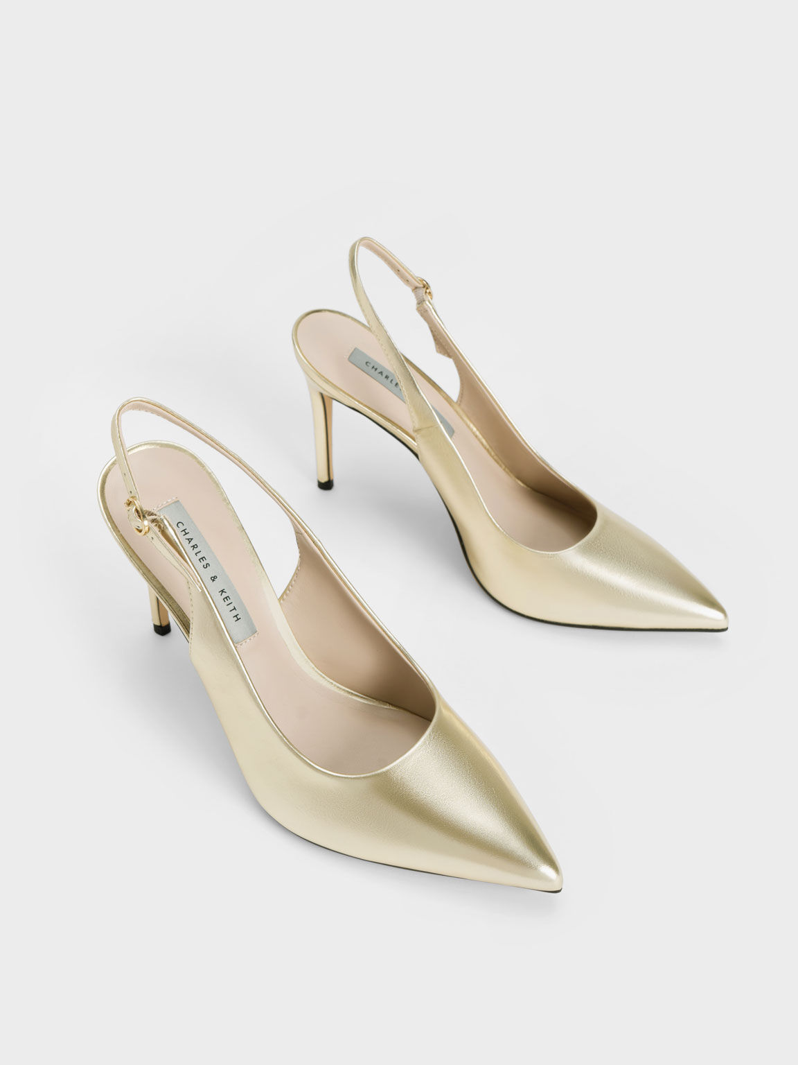 Sling store pumps gold