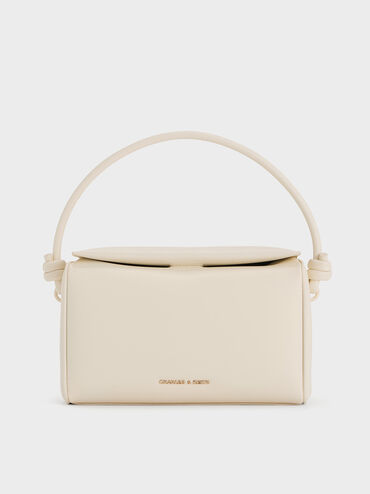 Sammie Knotted-Handle Boxy Bag, Cream, hi-res