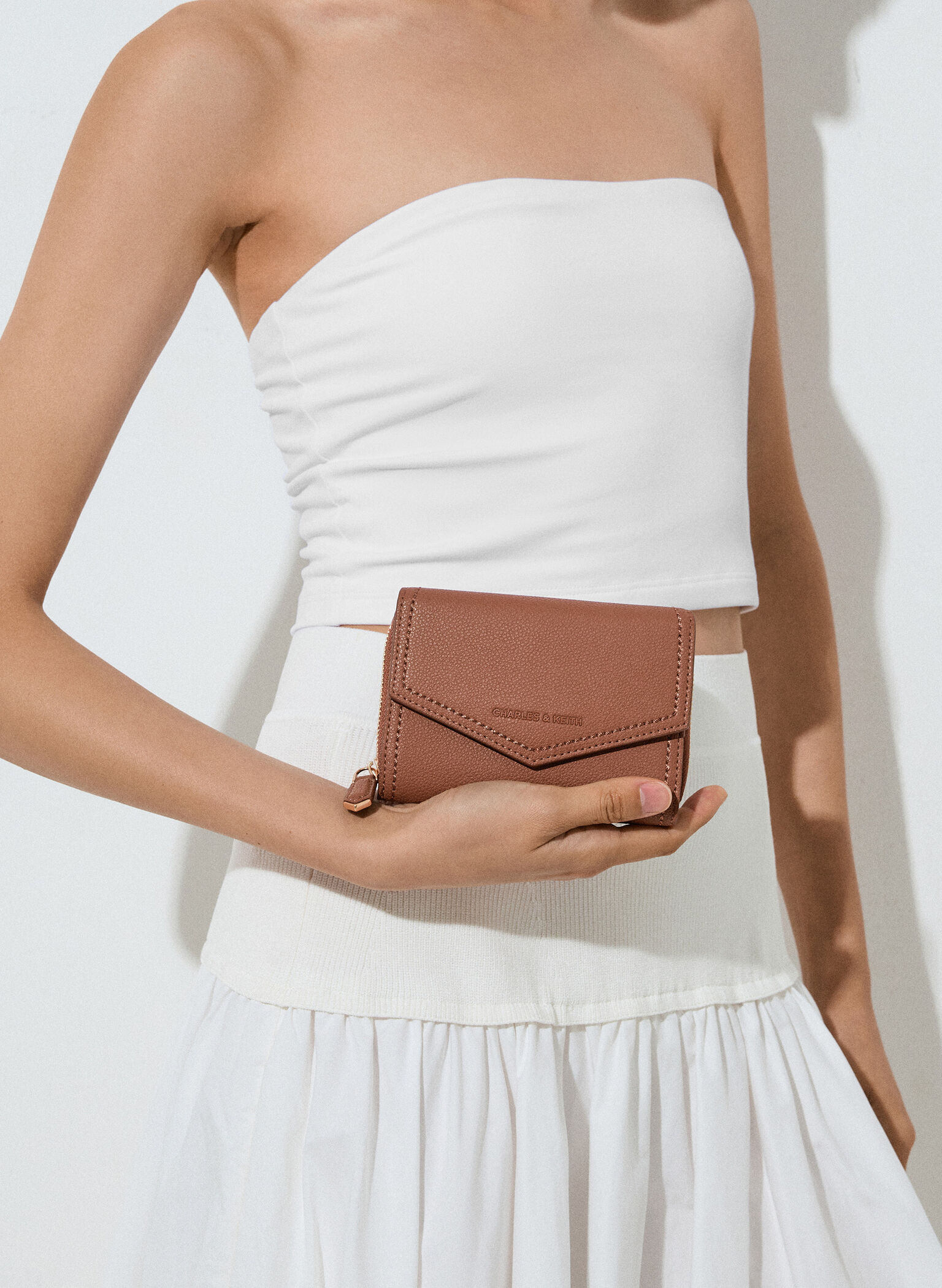 Stitch Trim Envelope Wallet, Chocolate, hi-res