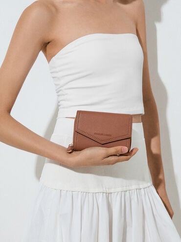Stitch Trim Envelope Wallet, Chocolate, hi-res
