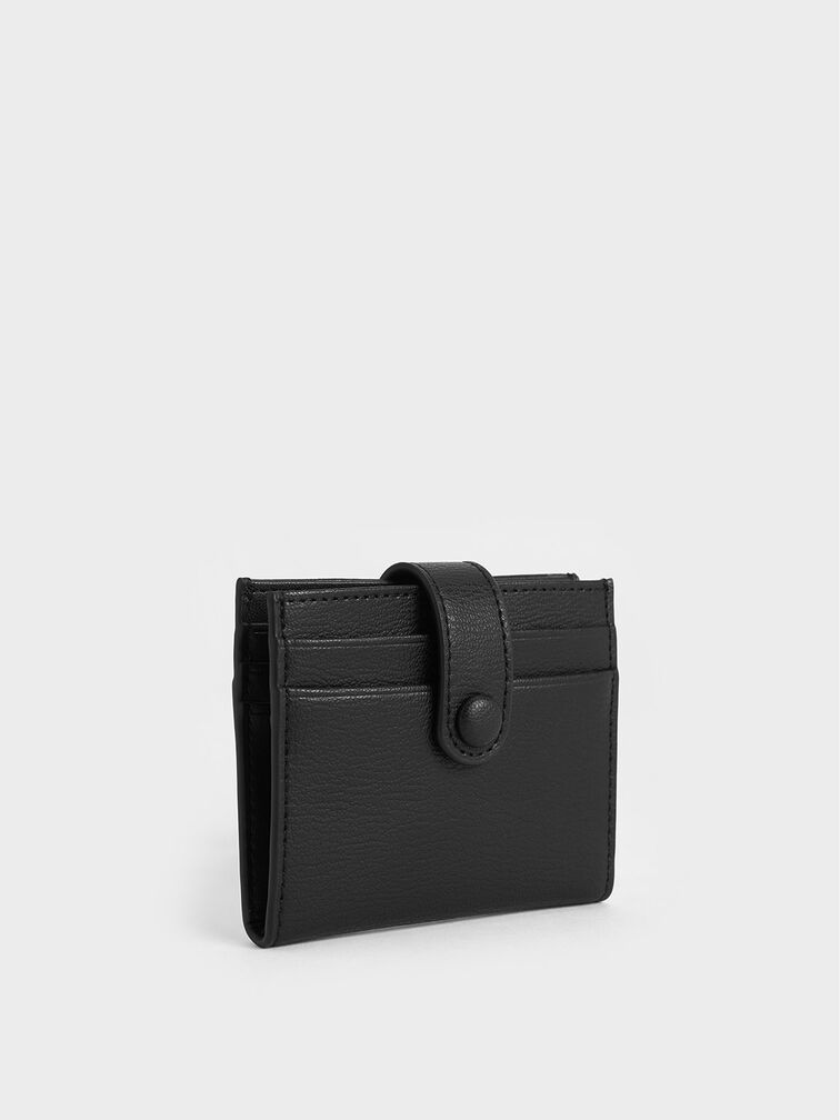 Bliss Snap Button Card Holder, Noir, hi-res