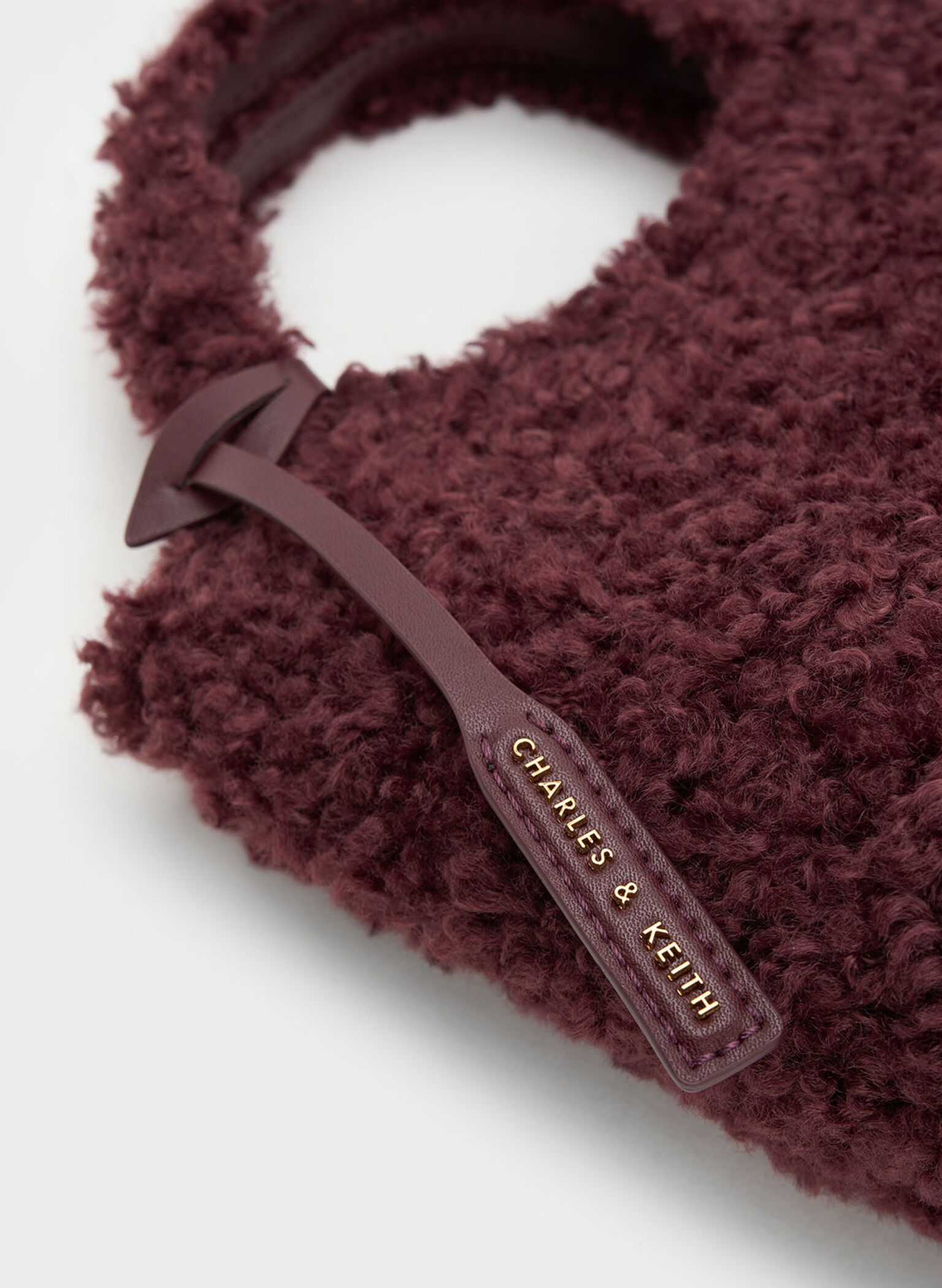 Arlys Furry Tote Bag, Burgundy, hi-res