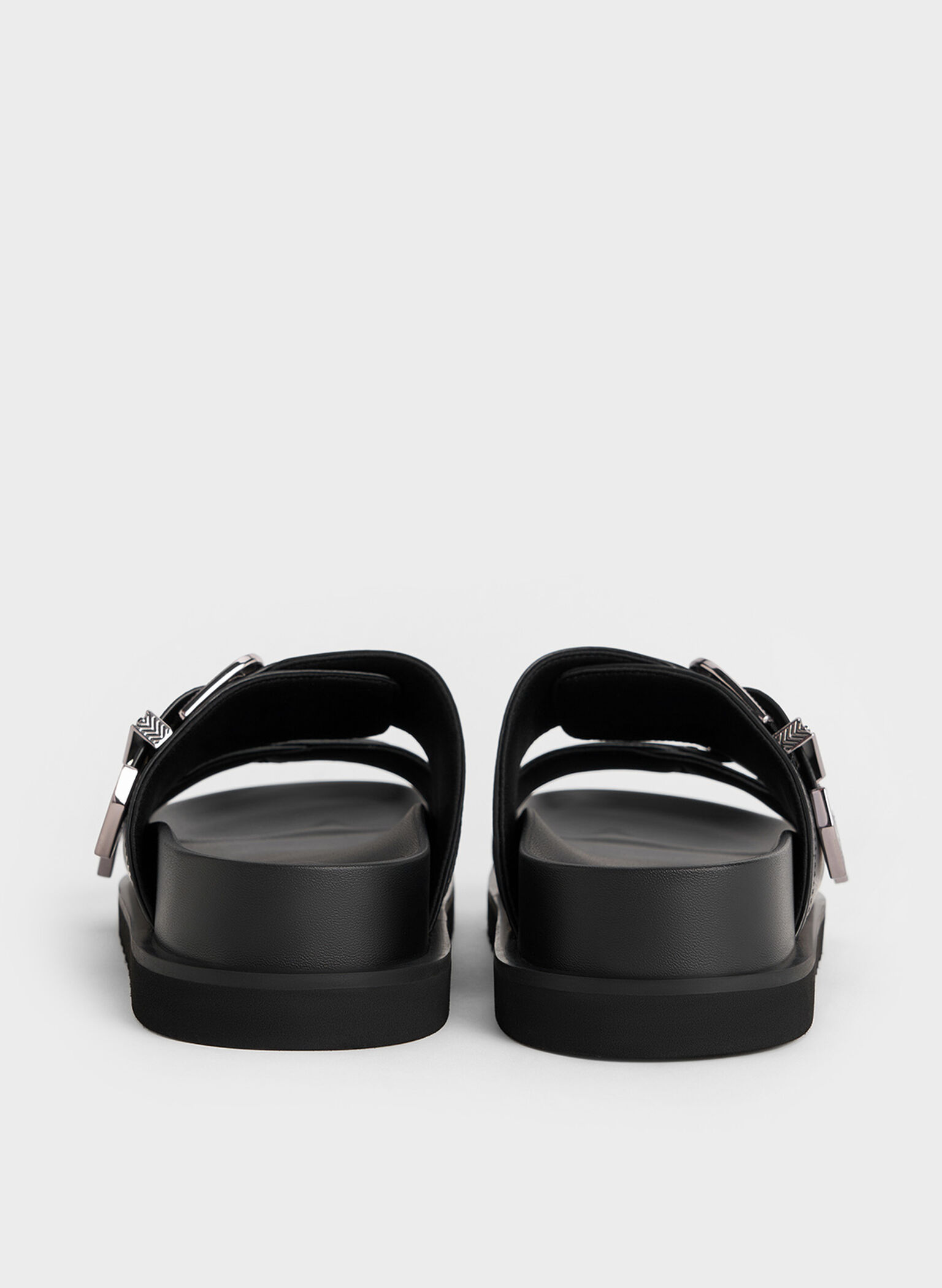 Kirke Buckled Double-Strap Sandals, Black, hi-res