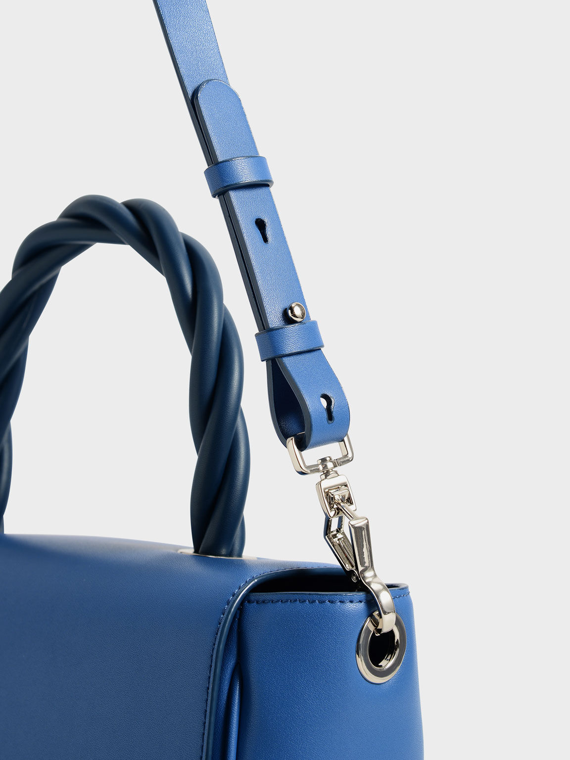 Twisty Top Handle Bag, Blue, hi-res