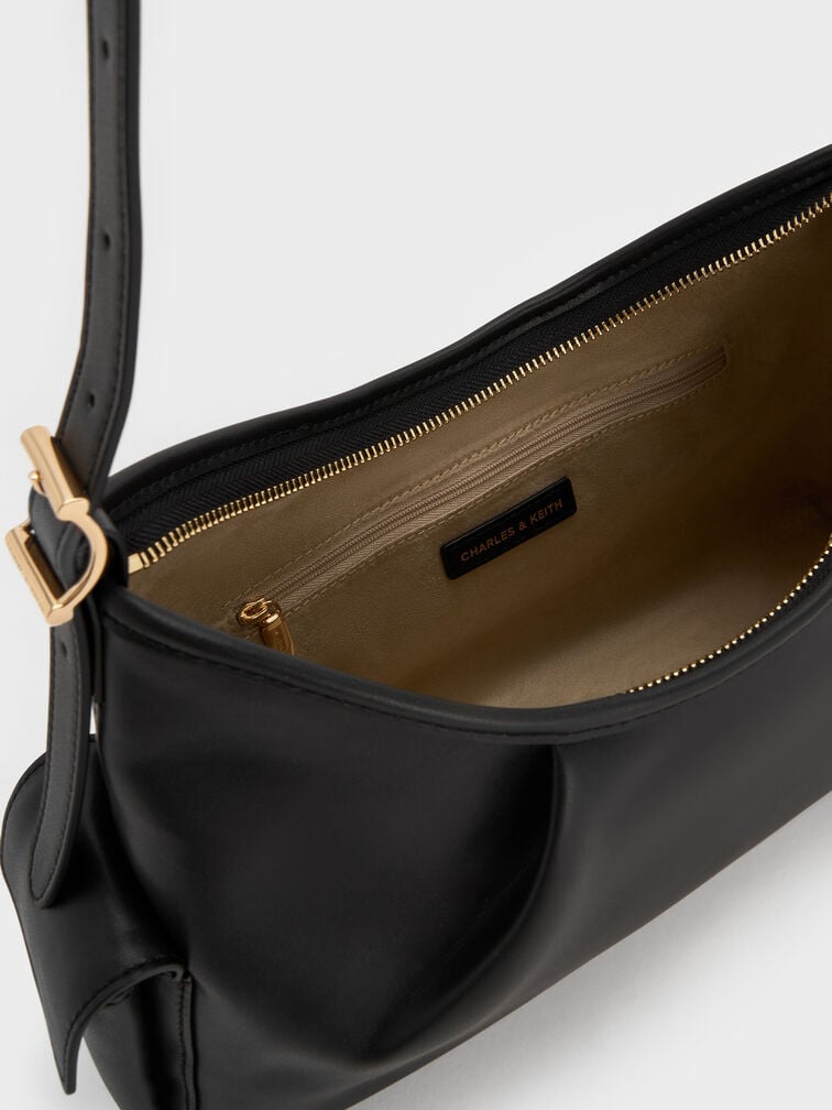 Khai Side-Pocket Shoulder Bag, Black, hi-res