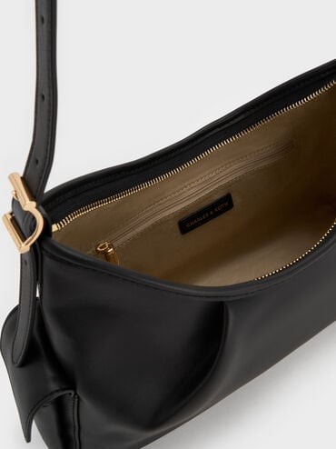 Khai Side-Pocket Shoulder Bag, Black, hi-res