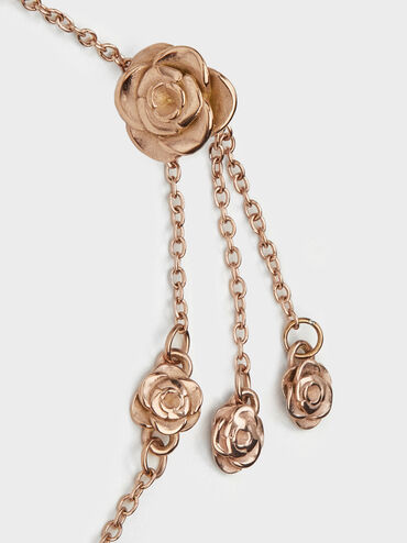 Rosalind Flower-Motif Bracelet, Brushed Rose Gold, hi-res