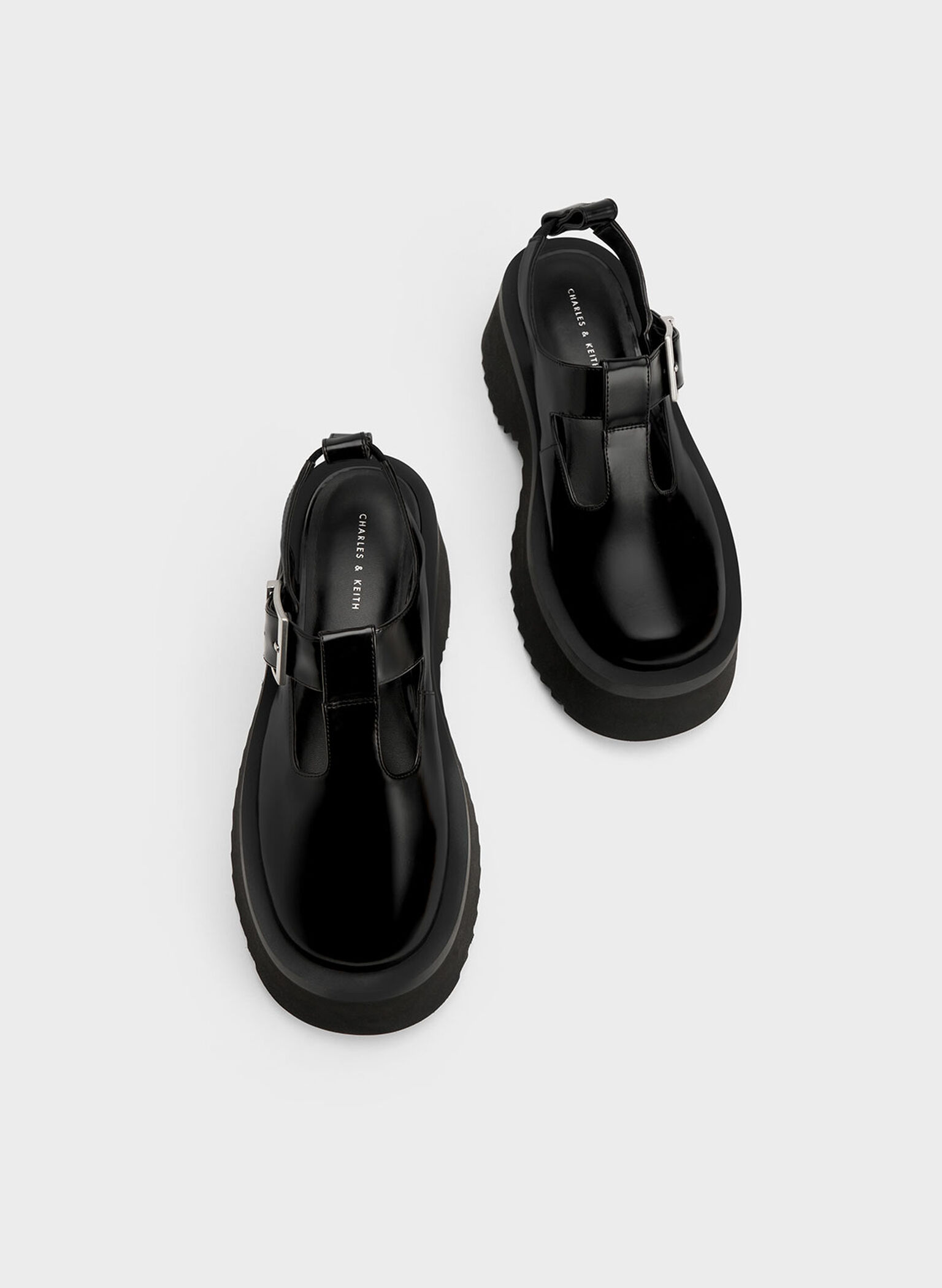 Chunky Chain Cut-Out Mary Janes, Black, hi-res