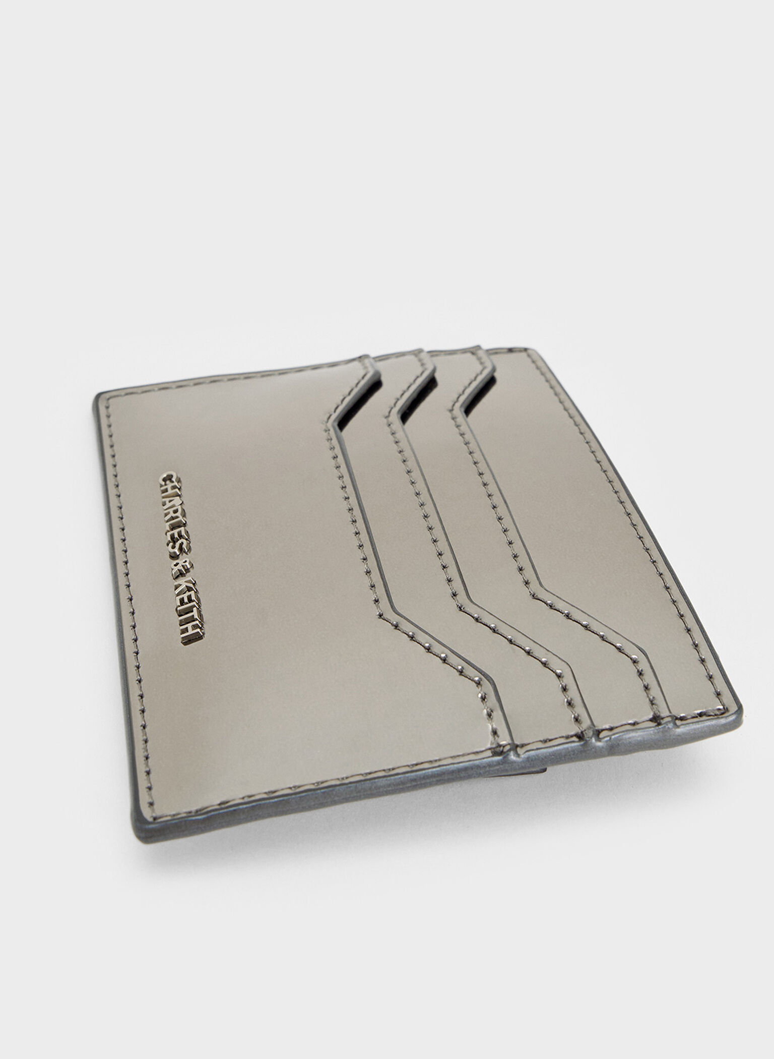 Carli Metallic Multi-Slot Card Holder, Pewter, hi-res