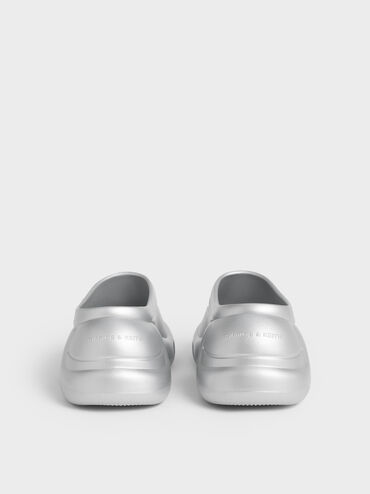 Eva Sculptural Platform Sandals, Silver, hi-res
