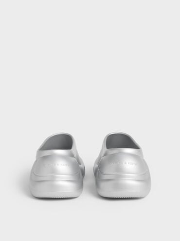 Eva Sculptural Platform Sandals, Silver, hi-res