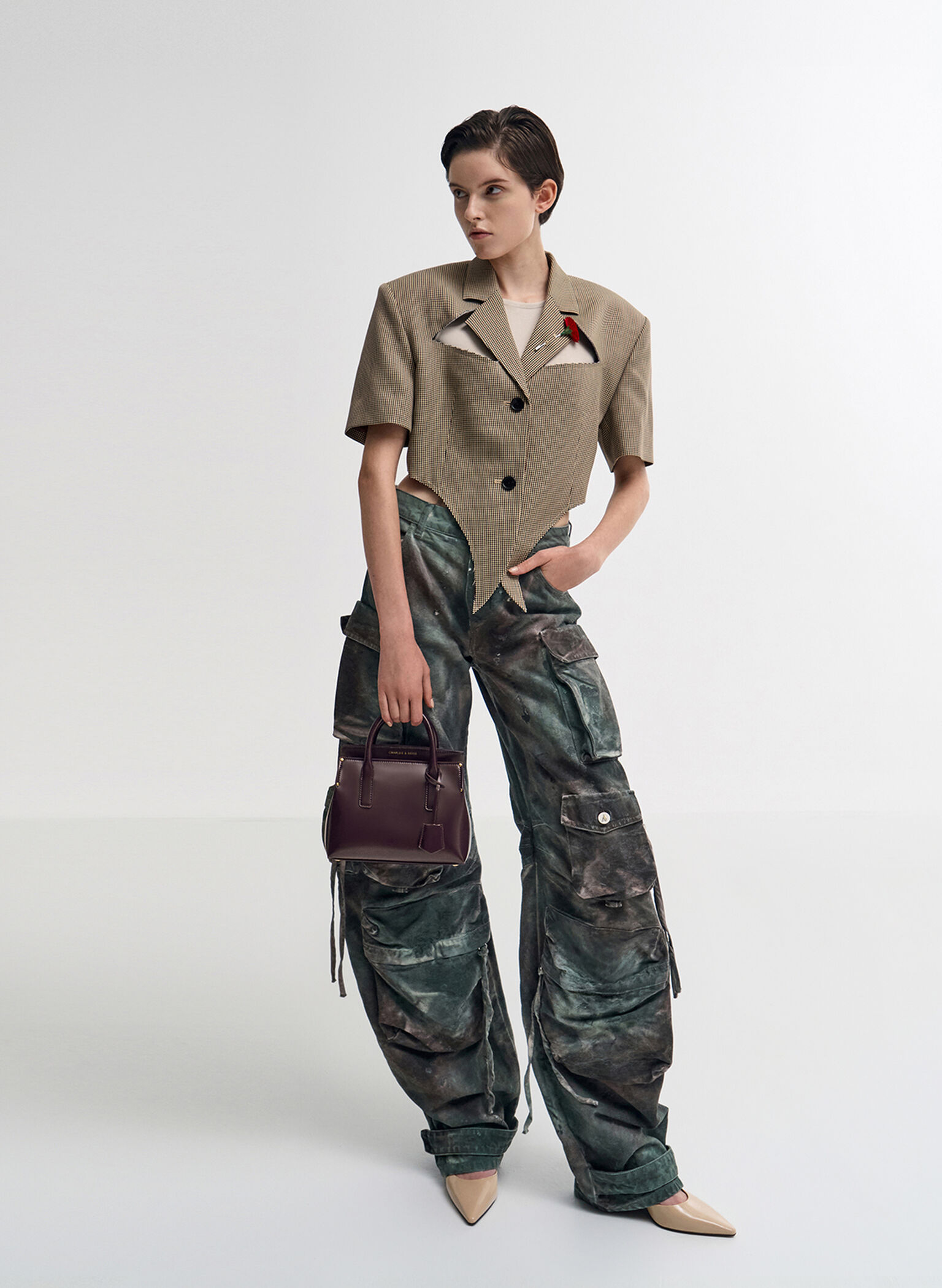 Rene Structured Top Handle Bag, Plum, hi-res