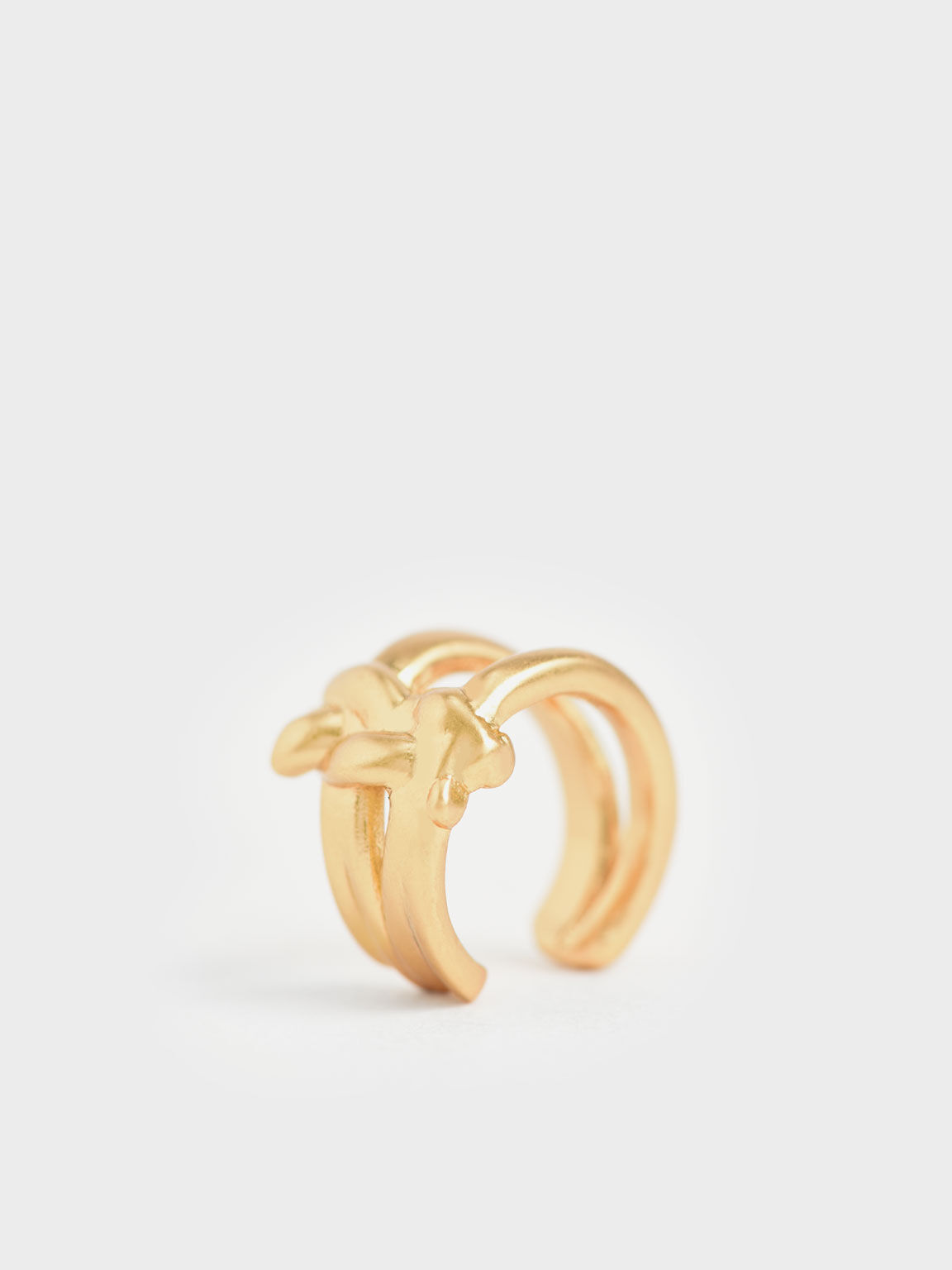 Sculptural Hoop Earrings, Brush Gold, hi-res