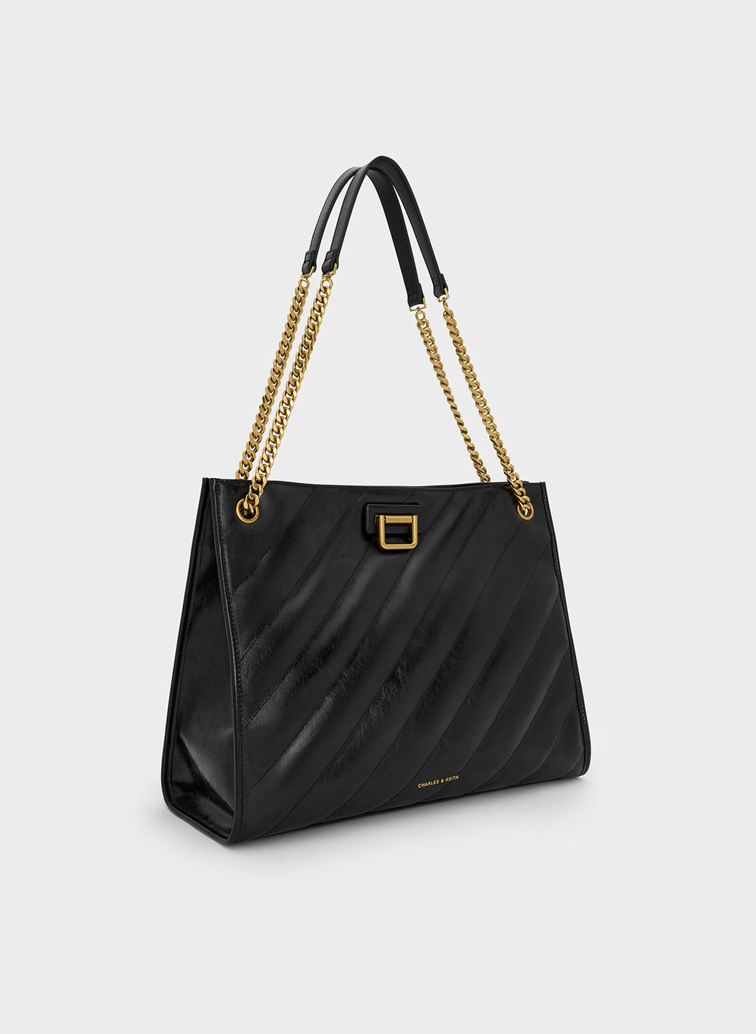 Neva Panelled Chain-Strap Tote Bag, Black, hi-res