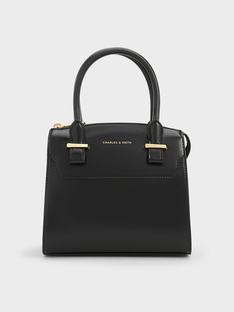 Temmie Structured Tote Bag, Black, hi-res