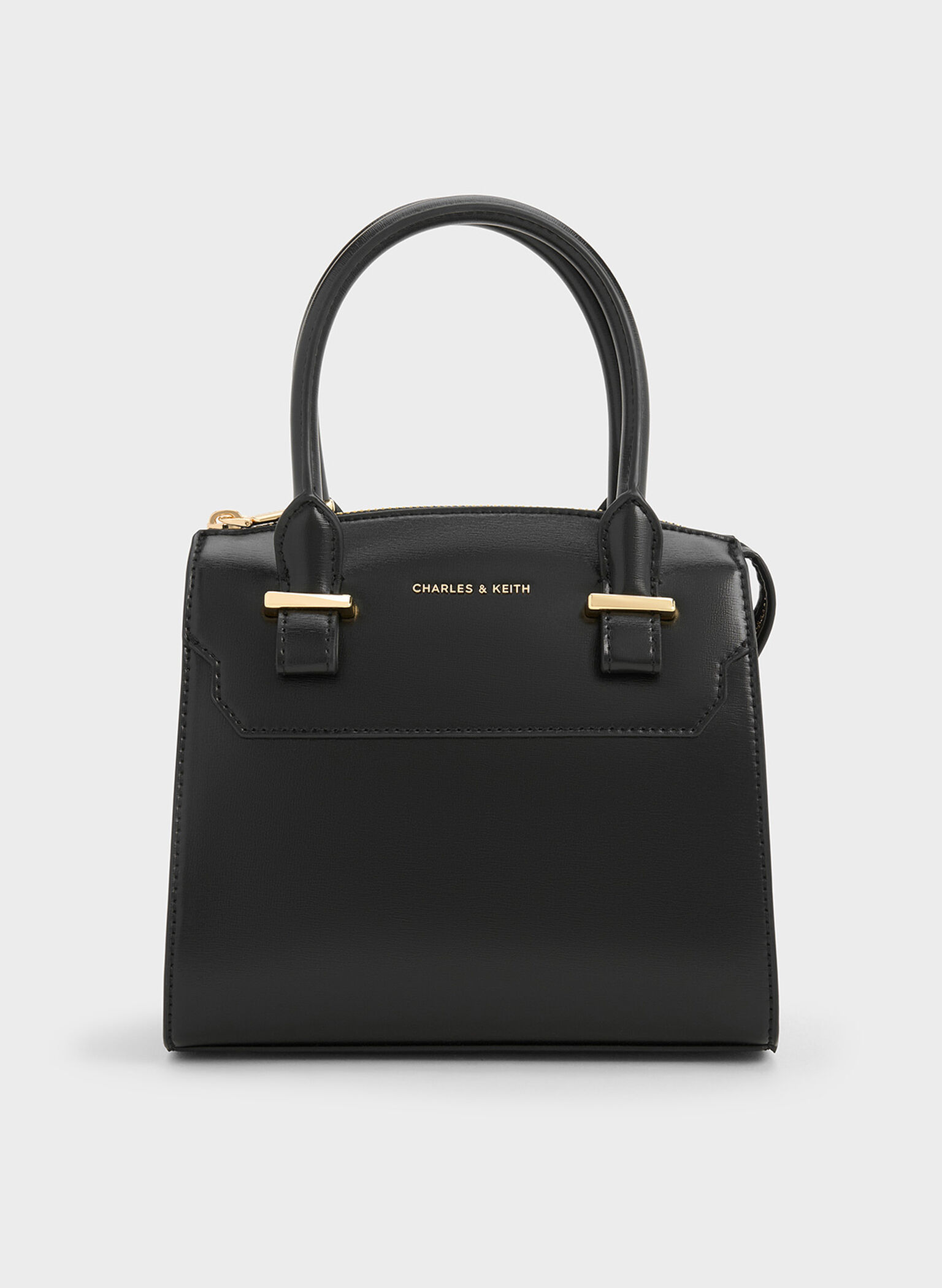 Temmie Structured Tote Bag, Black, hi-res