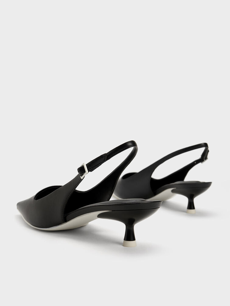 Vita Square-Toe Slingback Pumps, Black, hi-res