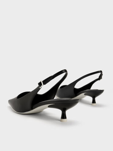 Vita Square-Toe Slingback Pumps, Black, hi-res