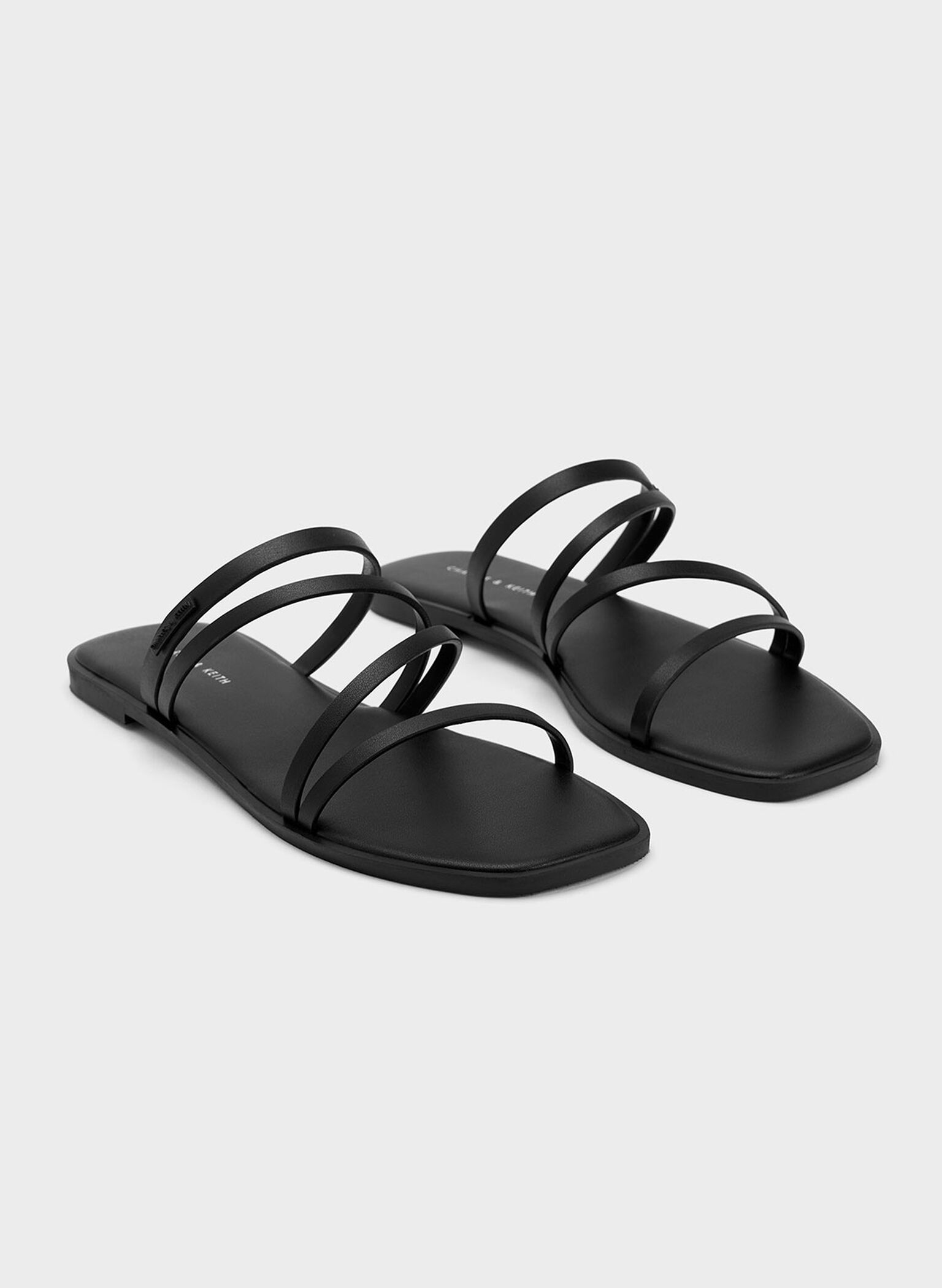 lliana Strappy Slide Sandals, Black, hi-res
