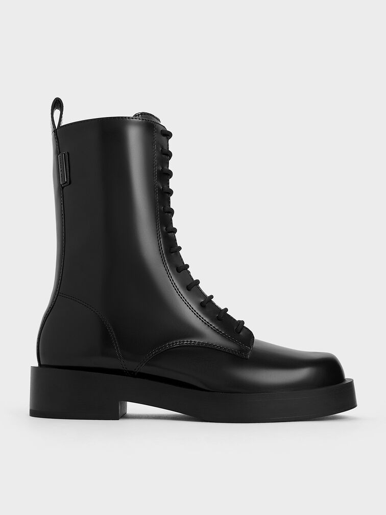 mens calf high lace up boots