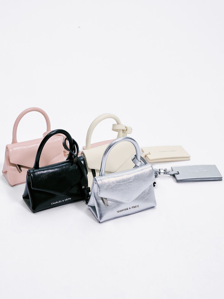 Andromeda Metallic Micro Bag Charm, Silver, hi-res