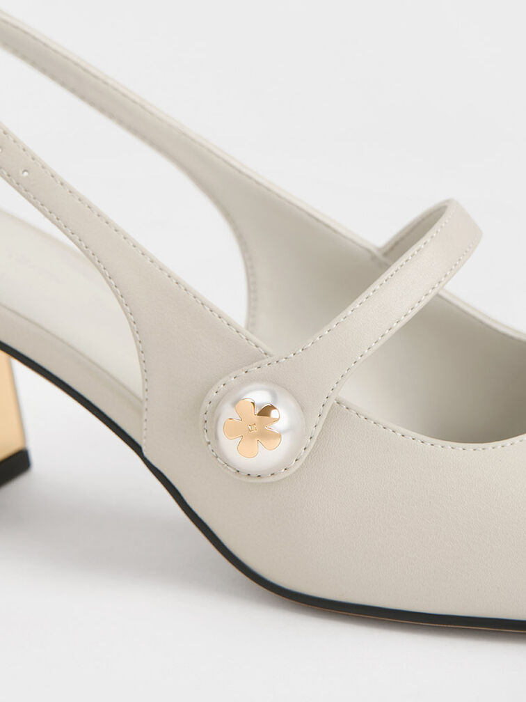 Aeryn Pearl-Embellished Slingback Pumps, Chalk, hi-res