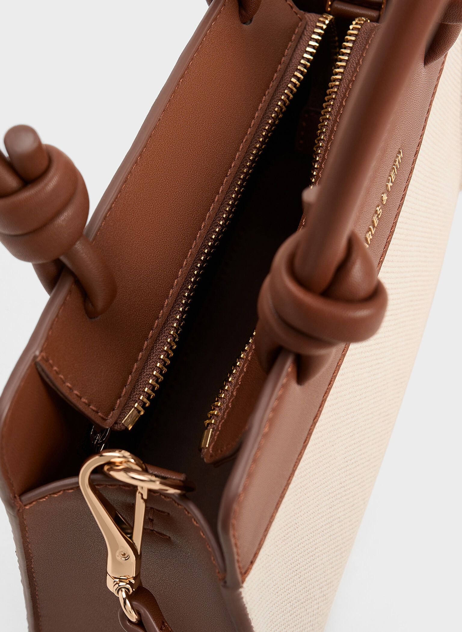 Sabine Canvas Knotted-Handle Tote Bag, Chocolate, hi-res