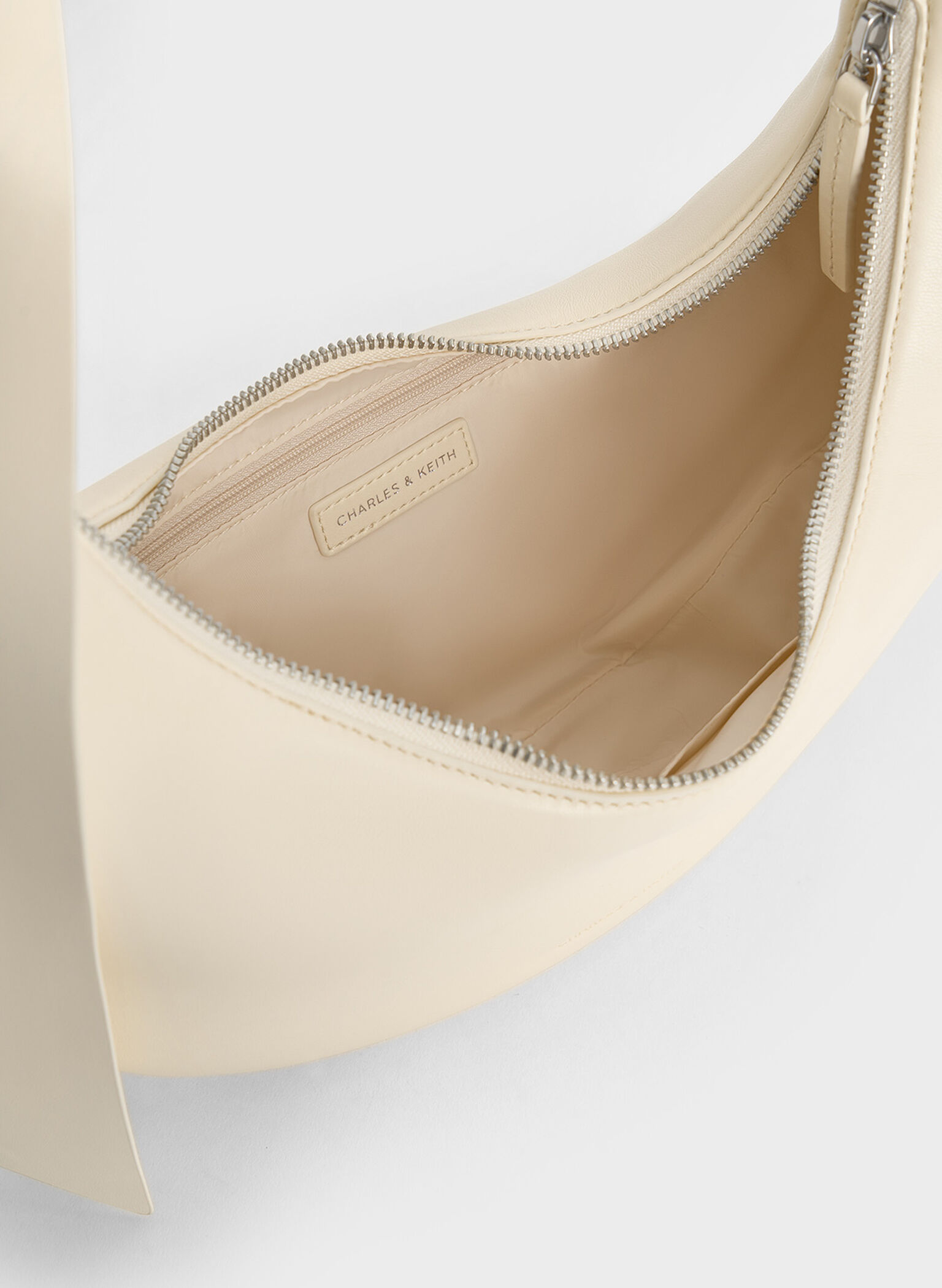 Mini Toni Knotted Crescent Hobo Bag, Chalk, hi-res