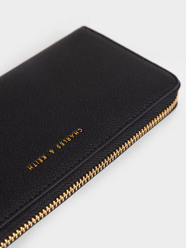 Dulcie Zip-Around Long Wallet, Black, hi-res