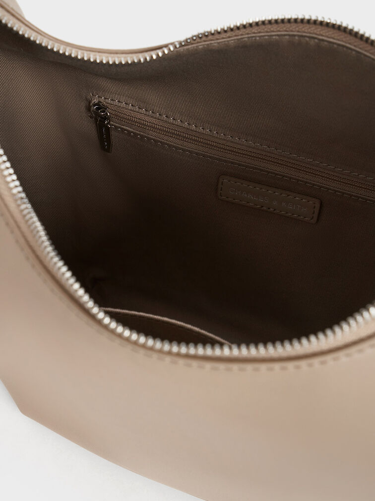 Odella Curved Hobo Bag, Taupe, hi-res