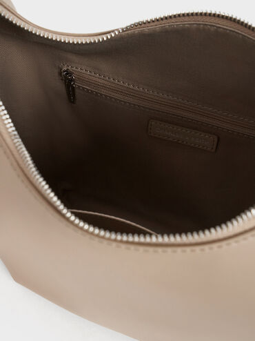 Odella Curved Hobo Bag, Taupe, hi-res