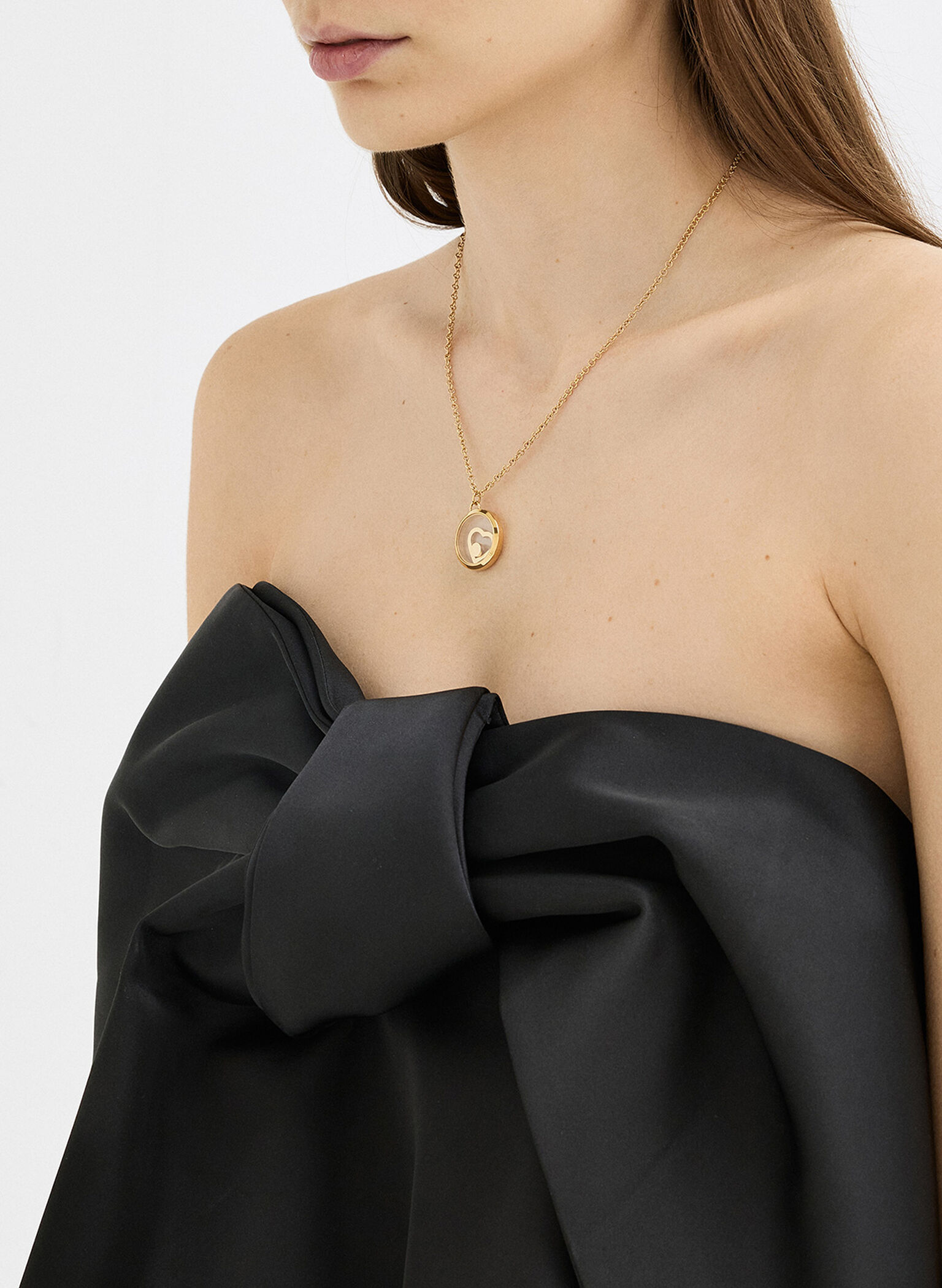 Malorie Crystal Heart Necklace, Gold, hi-res
