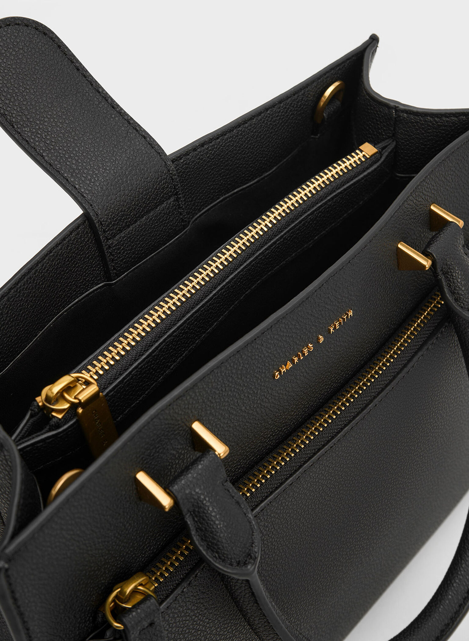 Anwen Structured Tote Bag, Black, hi-res