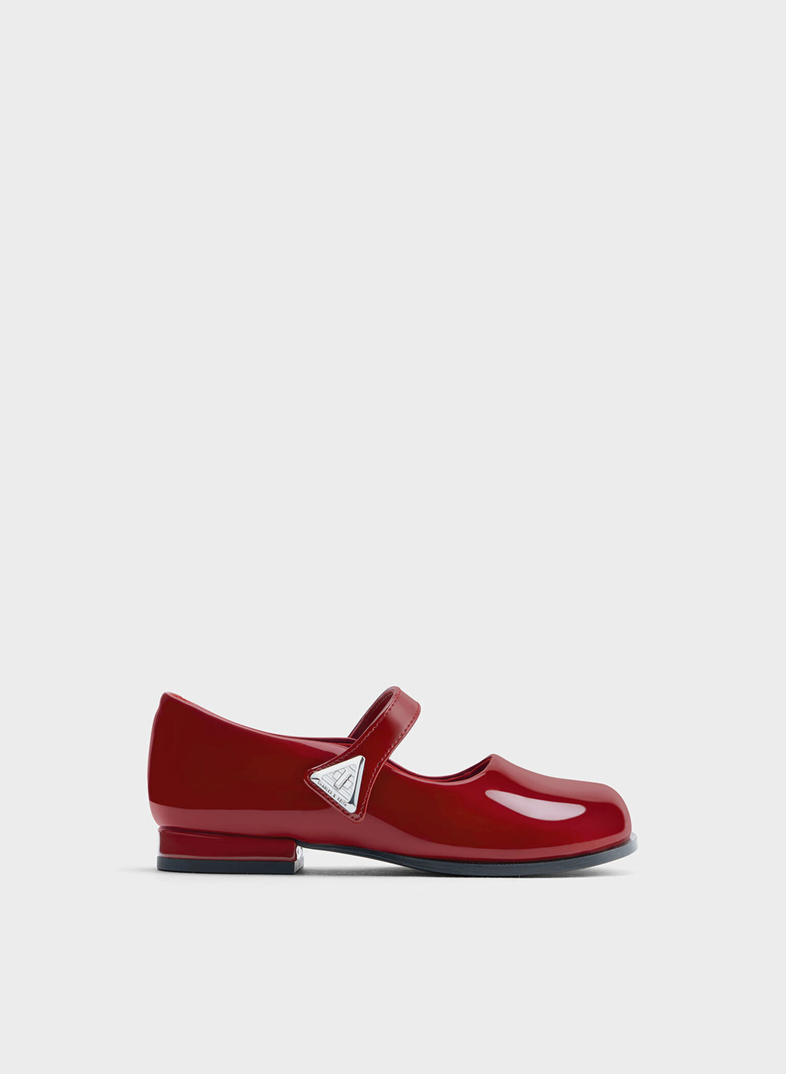 Girls' Trice Patent Metallic Accent Mary Janes, Red, hi-res