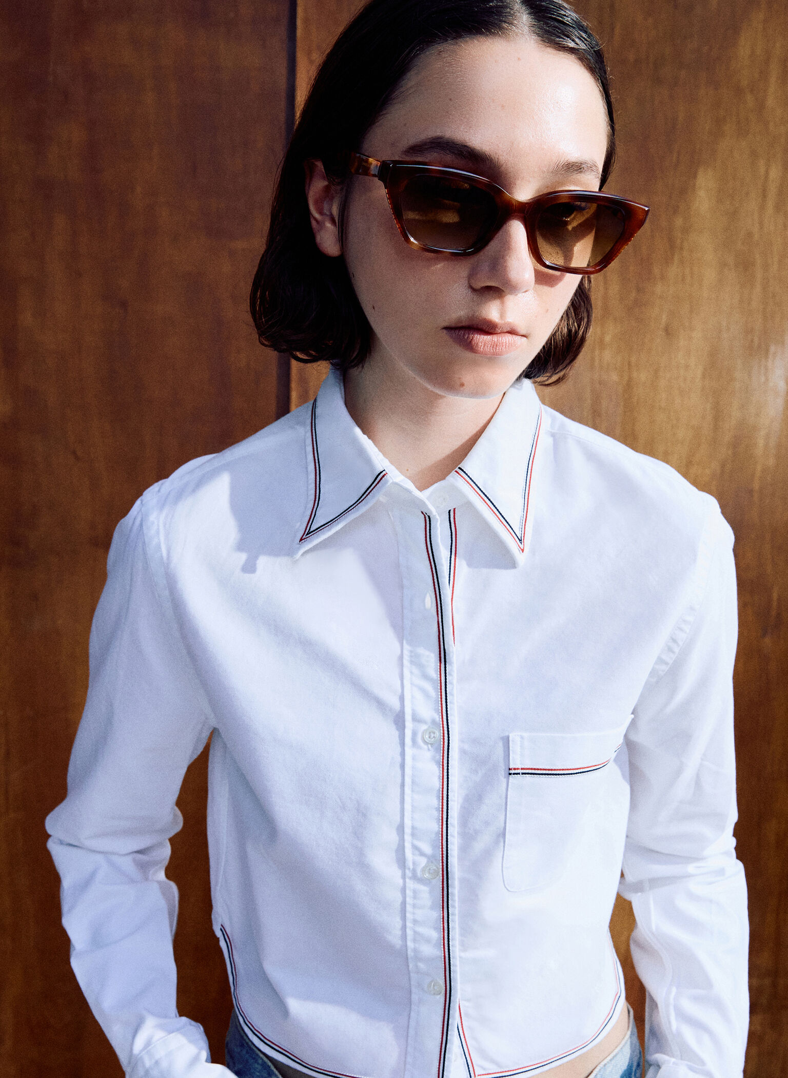 Vesta Tortoiseshell Angular Cat-Eye Sunglasses, T. Shell, hi-res