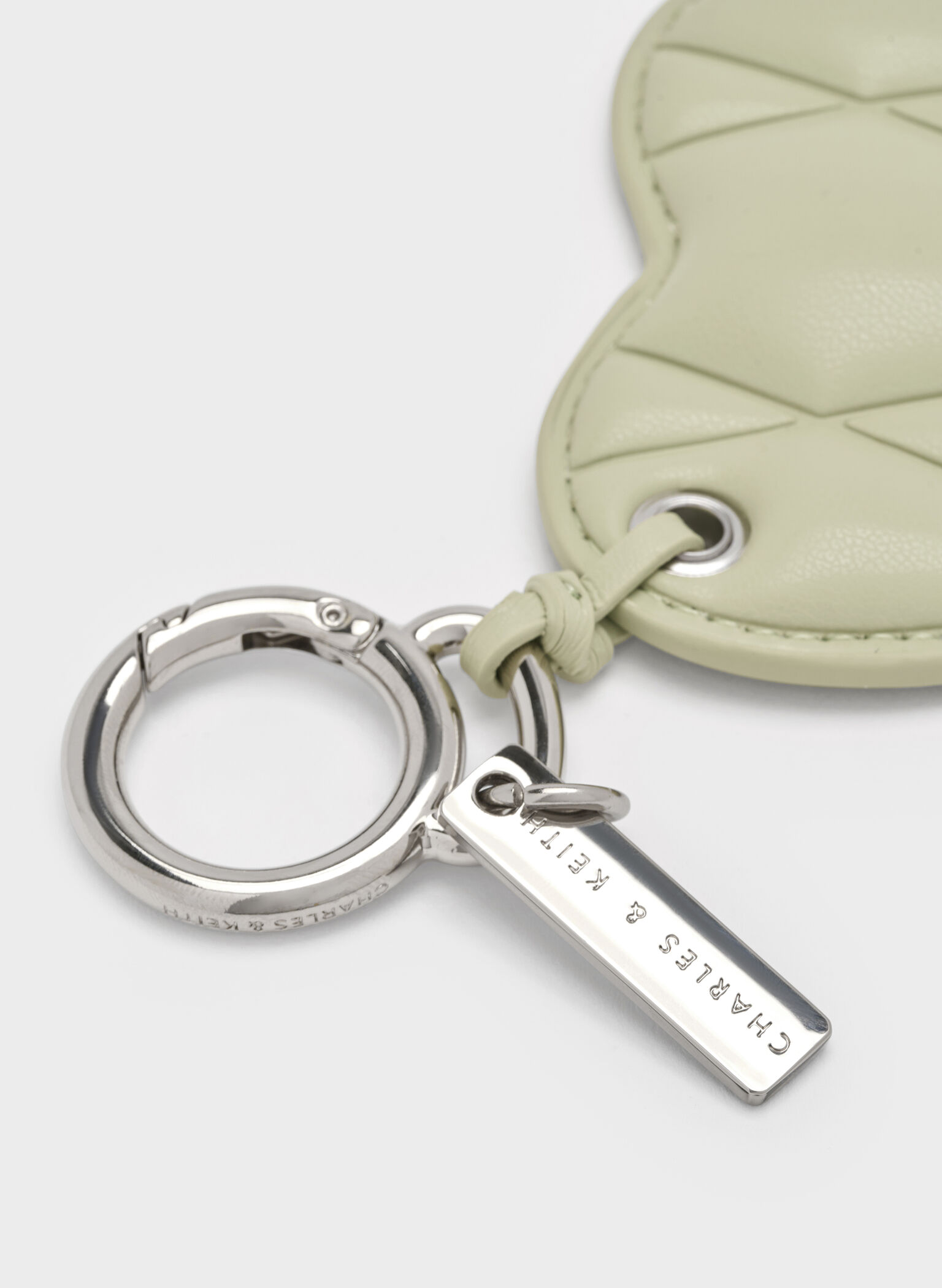 Heart Quilted Mirror Charm, Matcha Green, hi-res