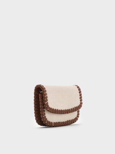 Blume Canvas Braided Chain-Handle Wallet, Taupe Canvas, hi-res