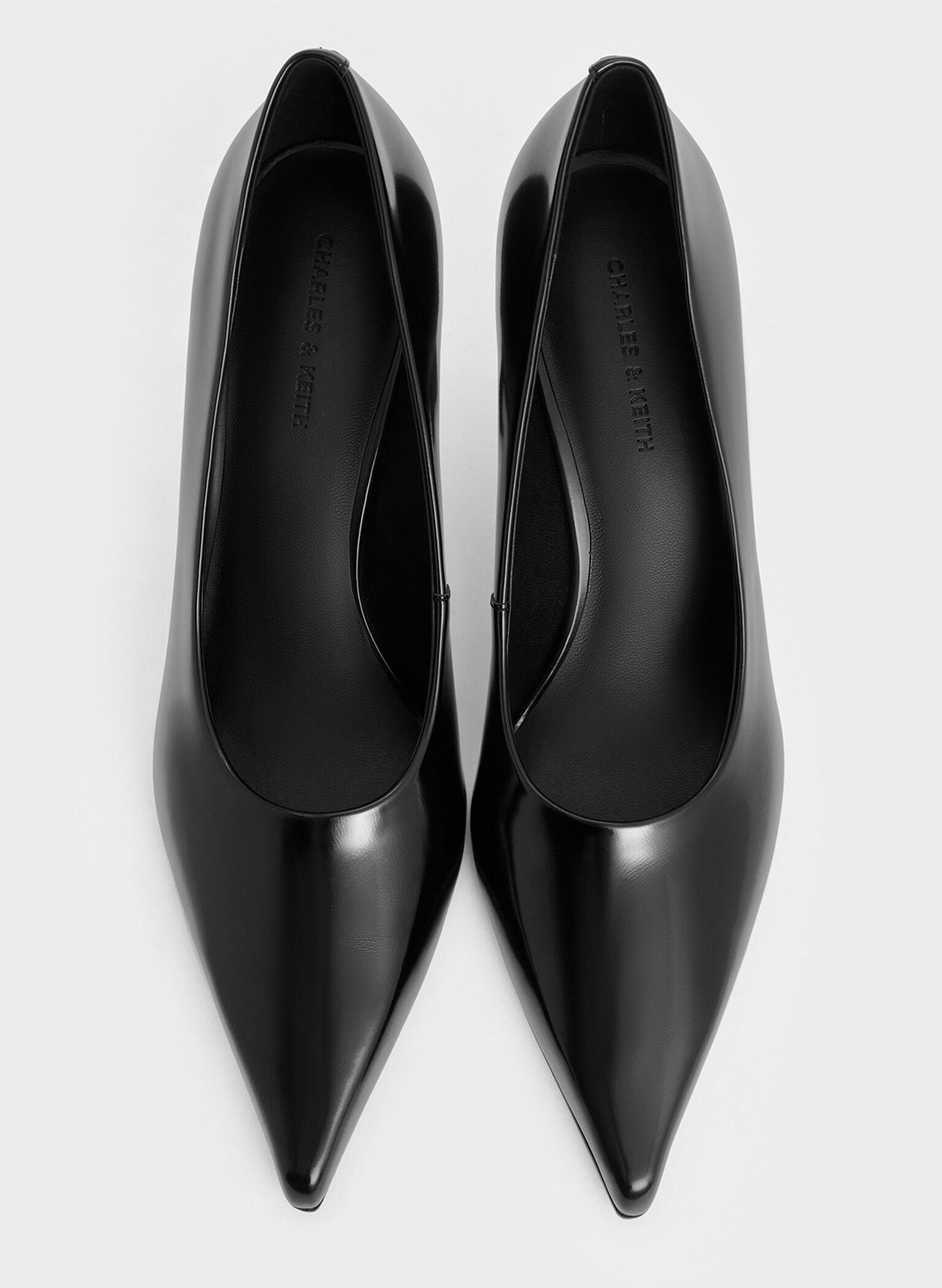 Pointed-Toe Kitten-Heel Pumps, Black Box, hi-res