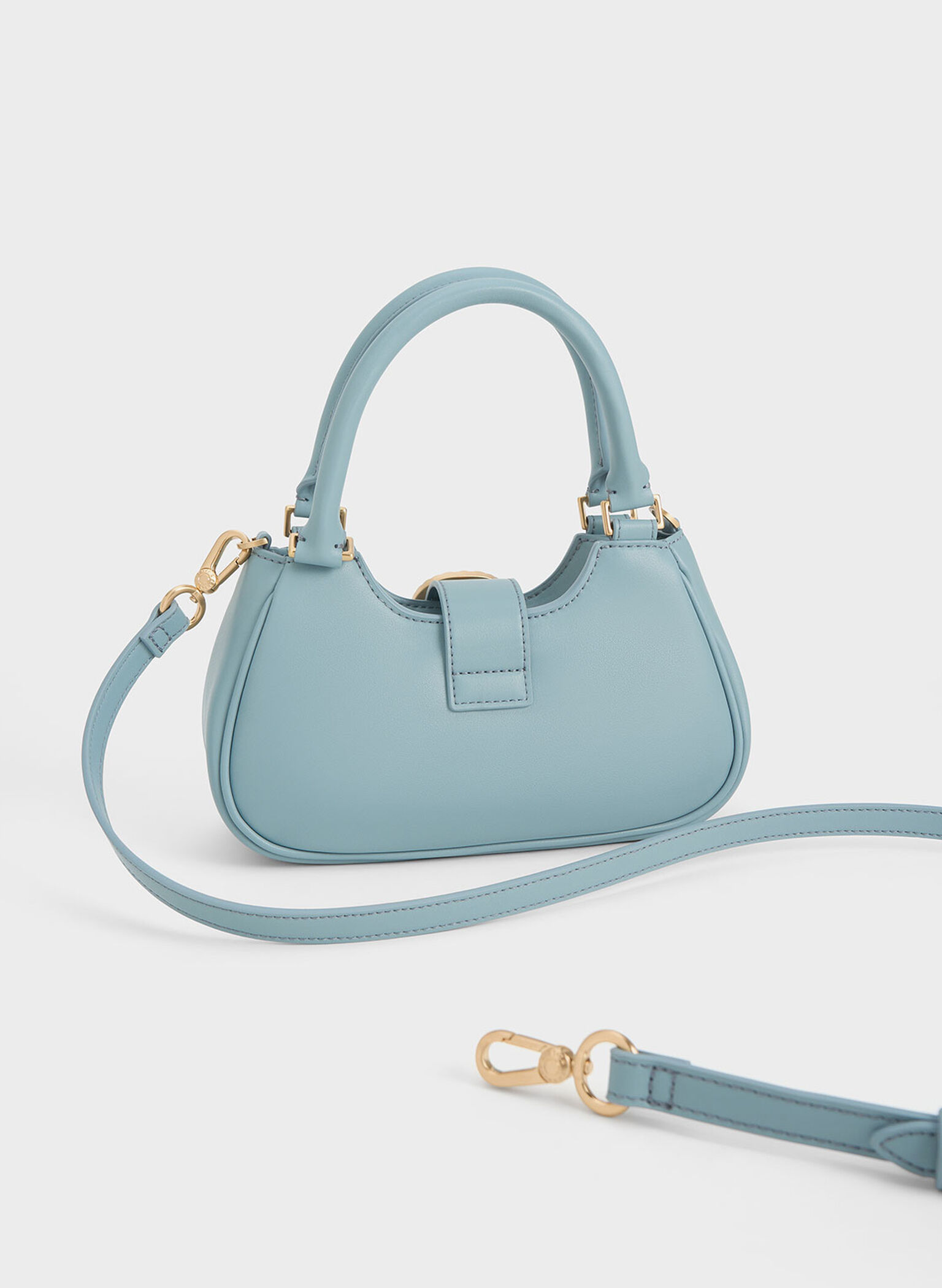 Avis Belted Top Handle Bag, Slate Blue, hi-res
