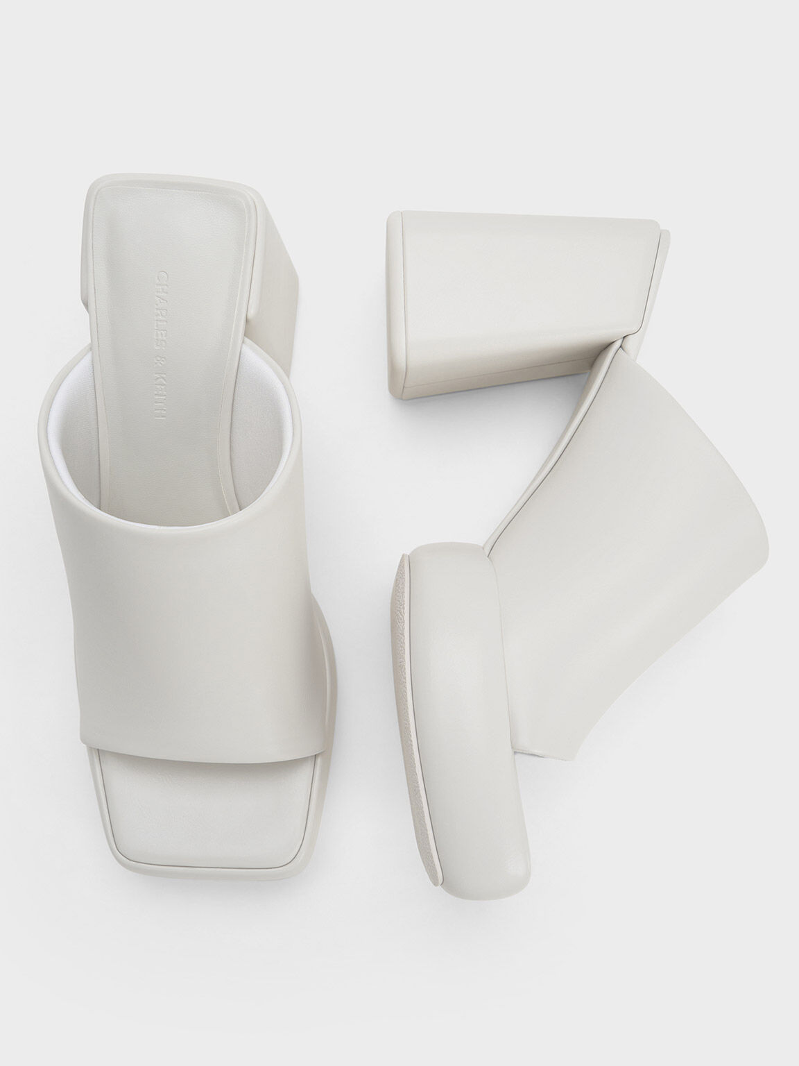 White block cheap mules