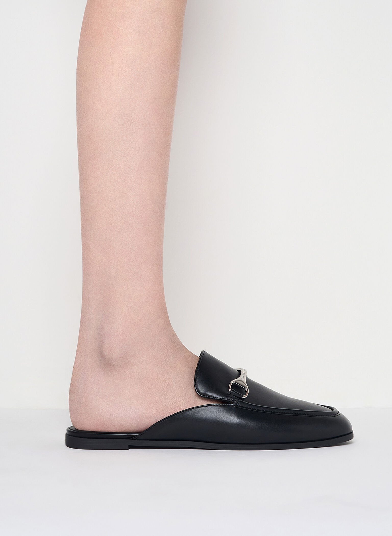 Leslie Metallic-Accent Mules, Black, hi-res