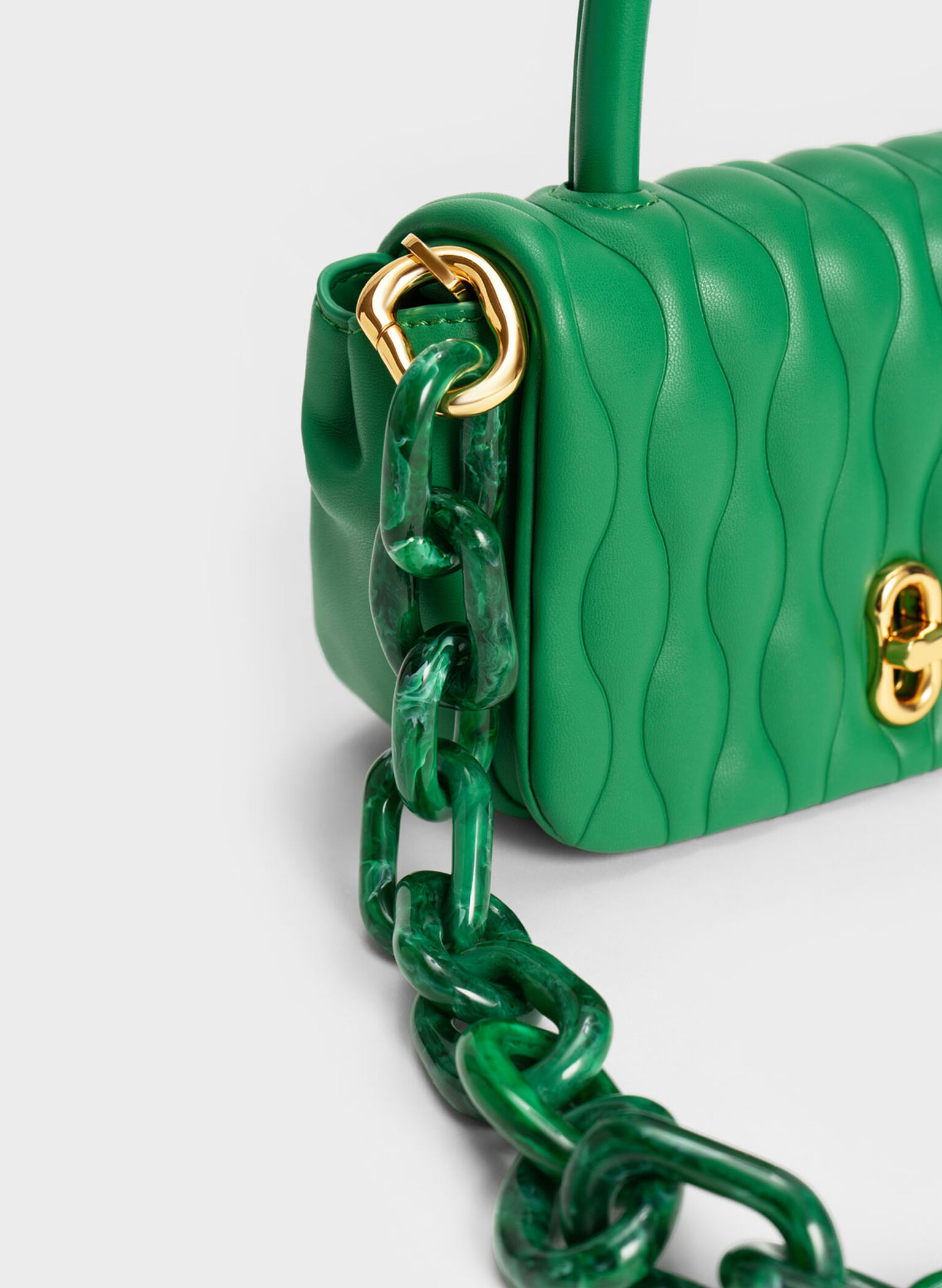 Iva Boxy Top Handle Bag, Green, hi-res