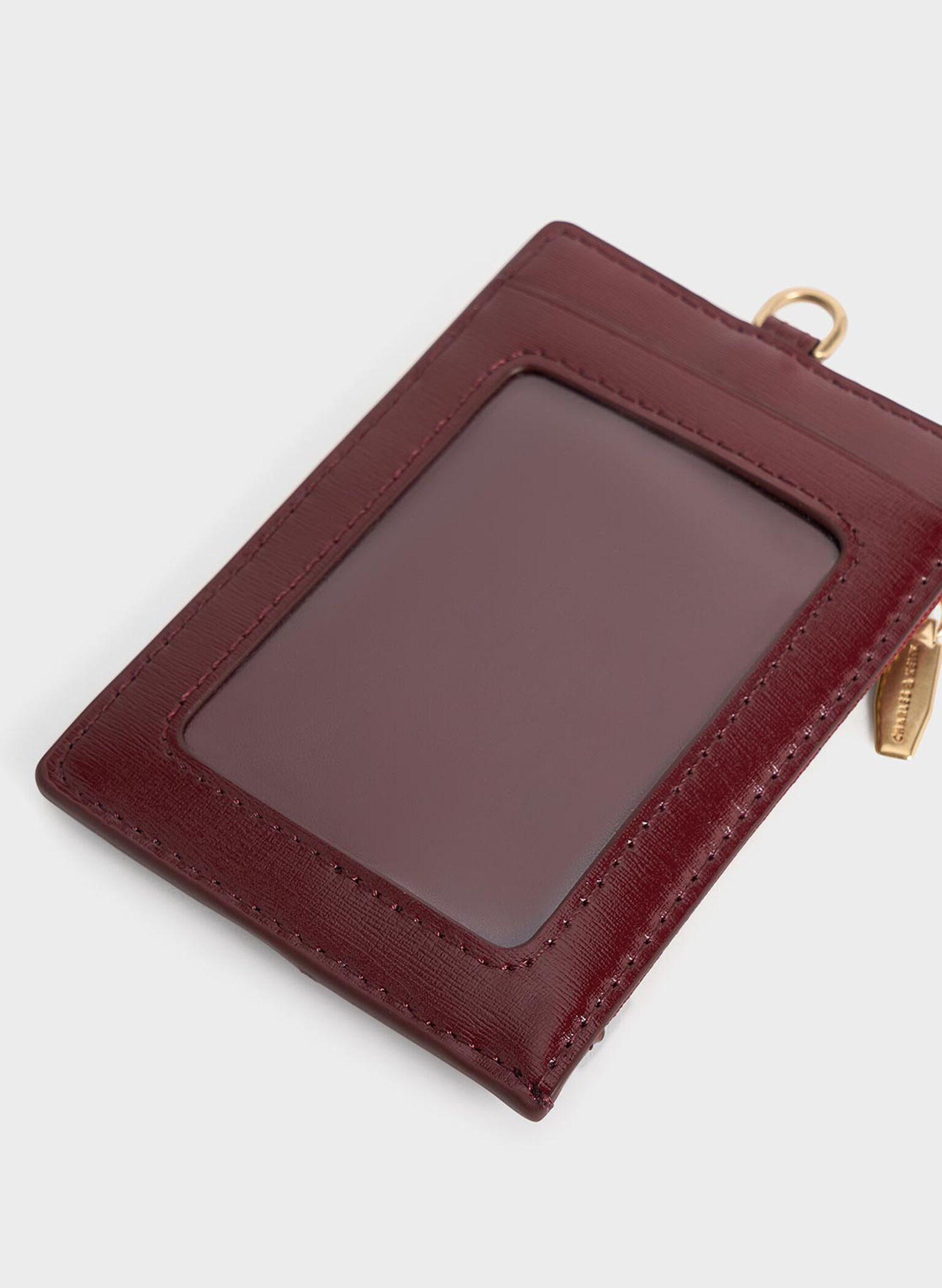 Wisteria Quilted Braided-Strap Card Holder, Burgundy, hi-res