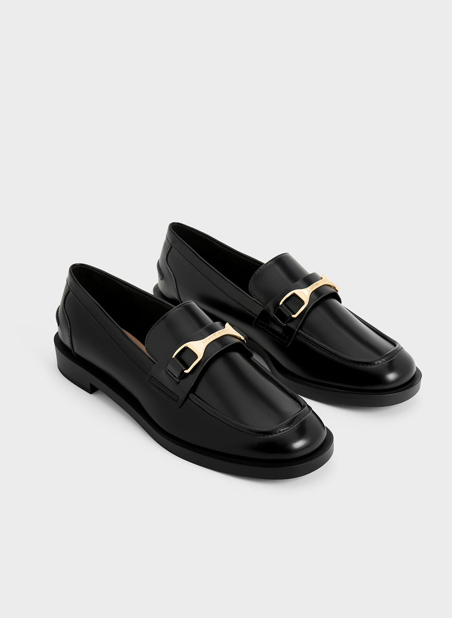 Leslie Metallic-Accent Loafers, Black Box, hi-res
