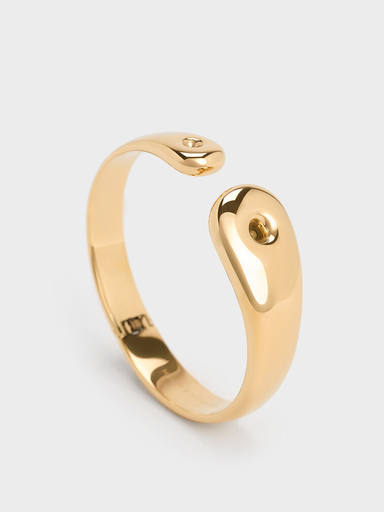 Eimear Cuff Bangle, Gold, hi-res