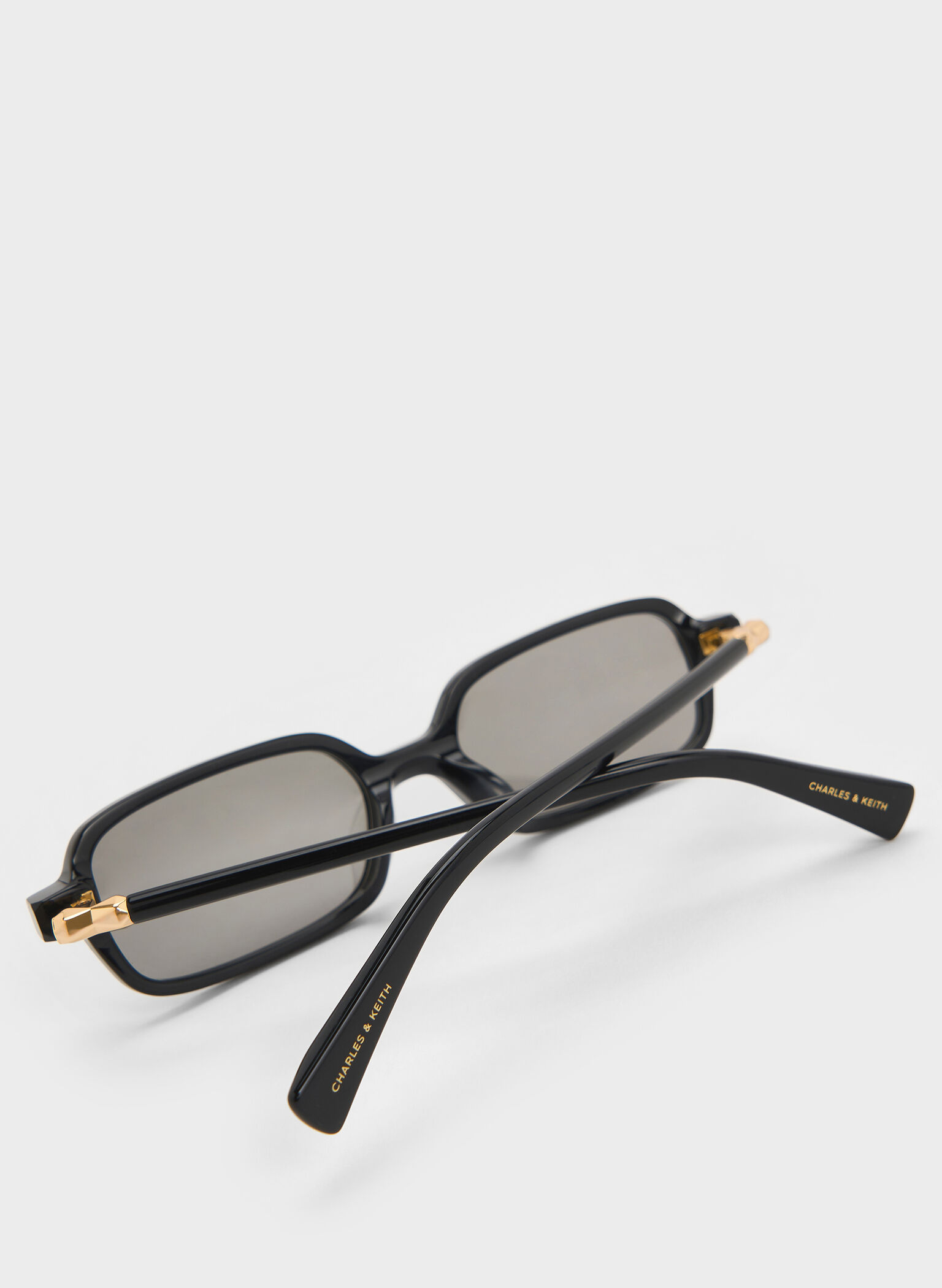 Bree Recycled Acetate Rectangular Sunglasses, Black, hi-res