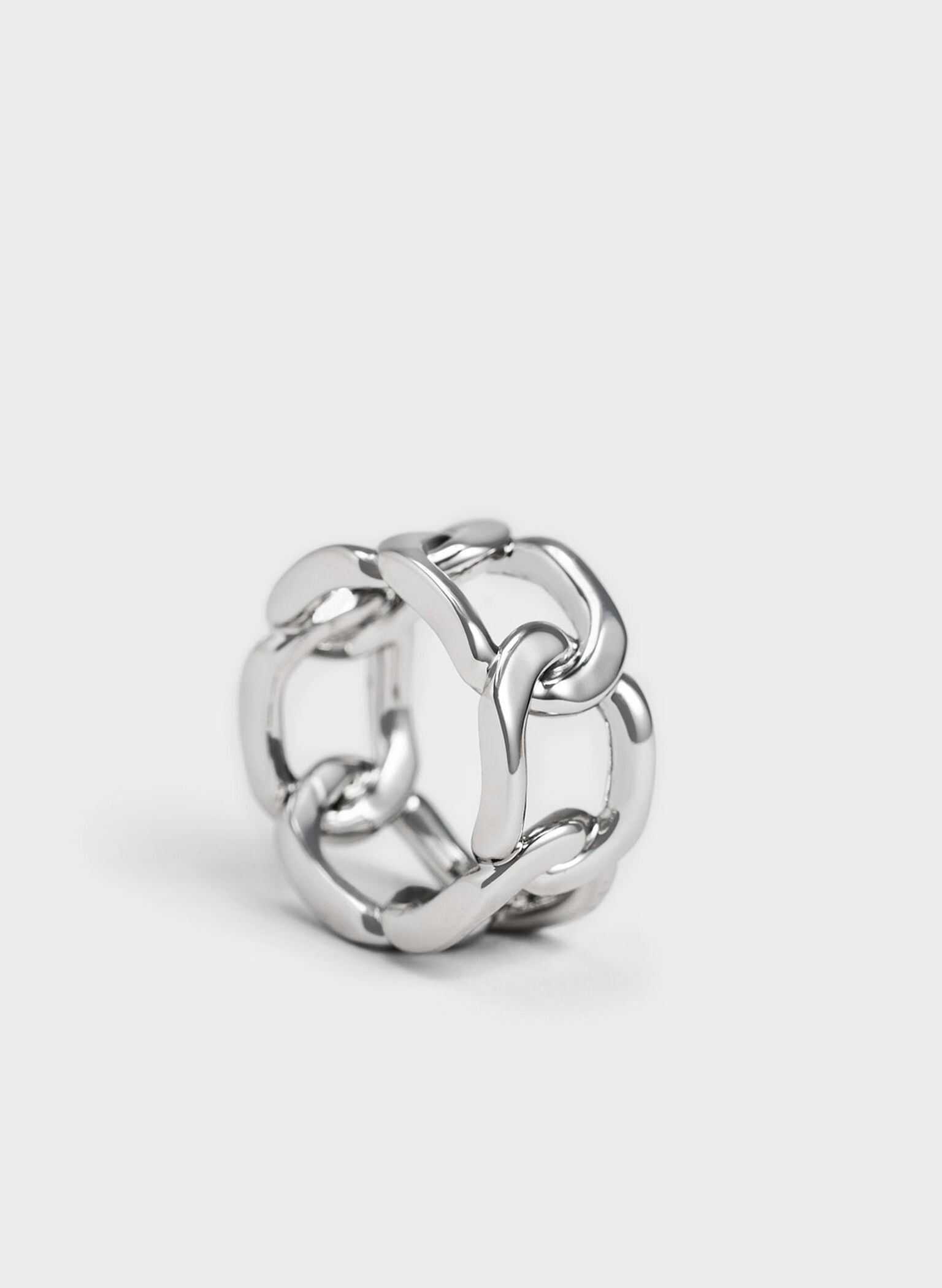Gabine Chain-Link Ring, Silver, hi-res
