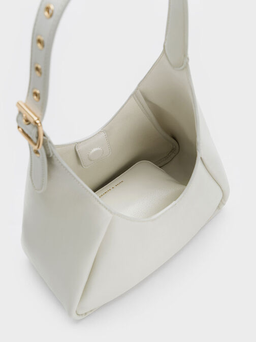 Buzz Hobo Bag, White, hi-res